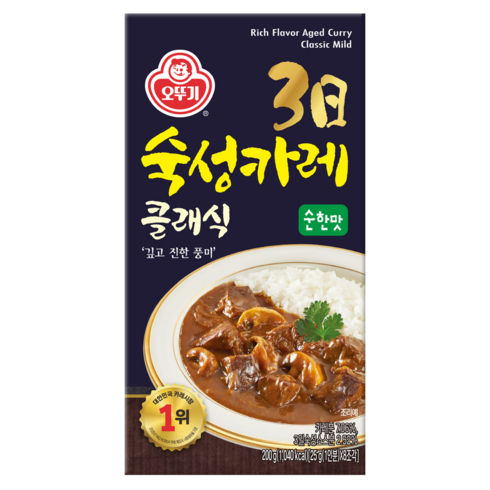 오뚜기 3일 숙성카레 클래식 고형 순한맛, 200g, 1개