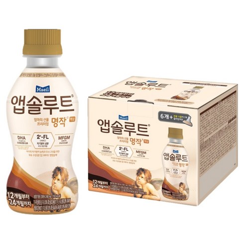 앱솔루트 엄마의 선물 프리미엄 명작 액상 12개월부터 24개월까지 240ml + 니플 세트, 6개