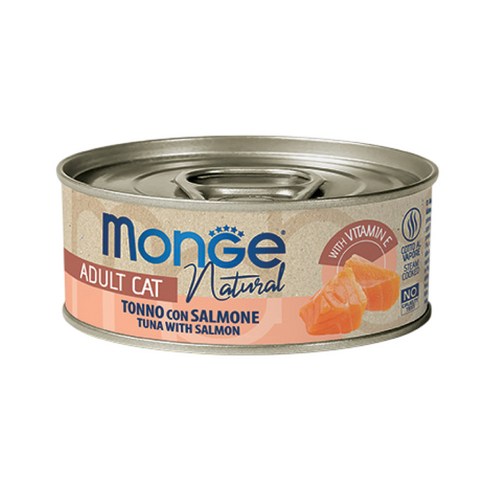 몬지 고양이 내추럴 간식캔, 80g, 24개, 혼합맛(황다랑어/연어)