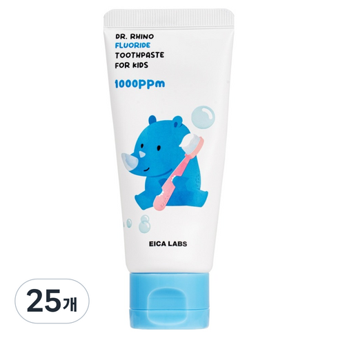 에이카랩스 코뿔소 어린이 불소 치약 청포도향, 60g, 25개
