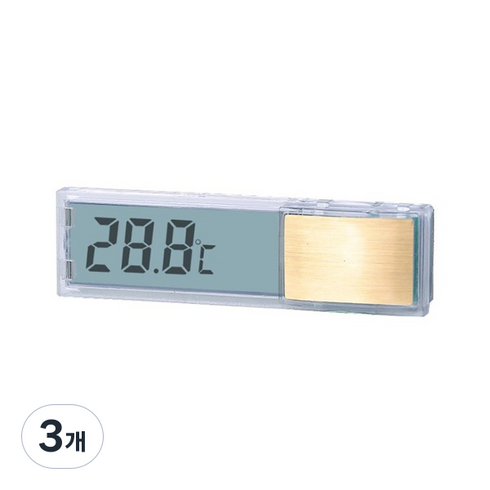 수족관 3D 디지털 투명 온도계 골드, 3개