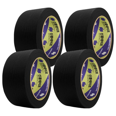 신흥테이프 마스킹 테이프 검정 48mm x 40m, 4개
