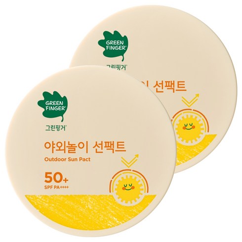 그린핑거 유아용 저자극 무기자차 야외놀이 선팩트 SPF50+ PA++++, 16g, 2개