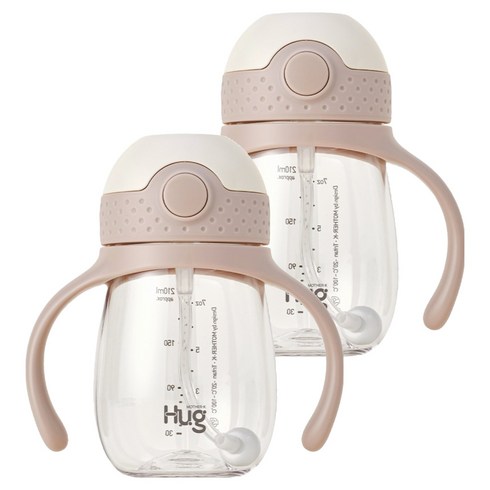 마더케이 허그 추 빨대컵, 210ml, 2개, 핑크