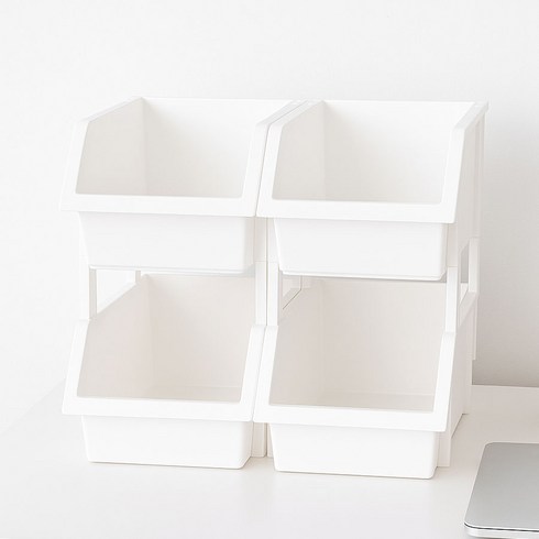 보노하우스 이유 적층형 다용도 정리함 15.5 x 23.5 x 11.2 cm, 화이트, 8개