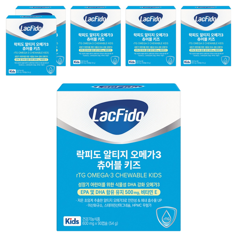 락피도 알티지 오메가3 츄어블 키즈, 90정, 6개