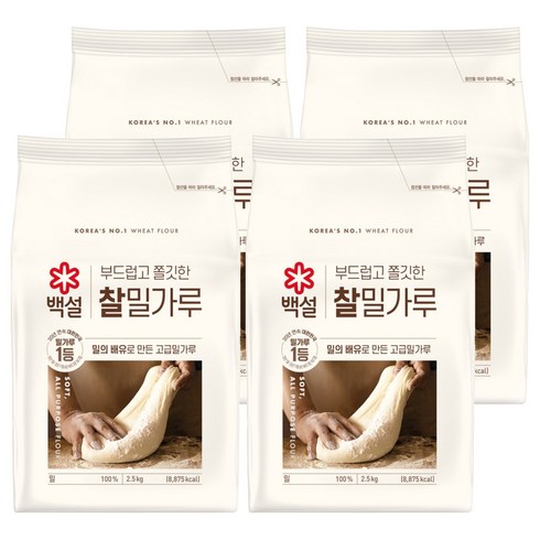 백설 찰밀가루, 2.5kg, 4개
