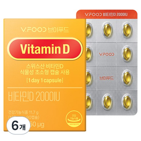 브이푸드 비타민D 2000IU 11.7g, 6개, 90정