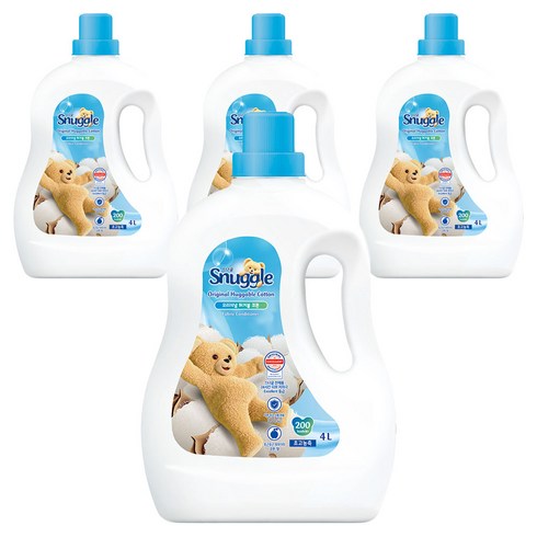 스너글 초고농축 섬유유연제 오리지널 허거블 코튼 본품, 4L, 4개