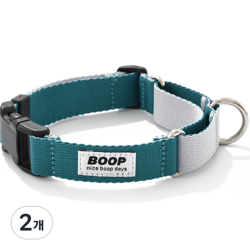 BOOP 반려동물 오리지날 마틴게일 목줄, 씨 그린, 2개