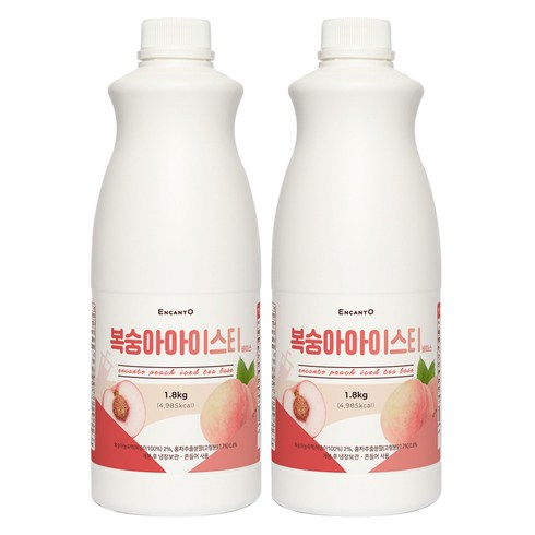 엔칸토 복숭아 아이스티 베이스, 2개, 1.8kg