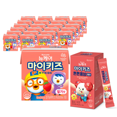 뉴케어 마이키즈 딸기맛 24p + 튼튼홍삼 젤리 20g, 150ml, 1세트