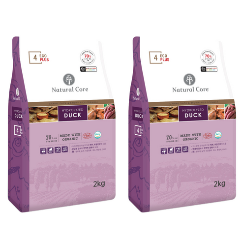 네츄럴코어 전연령 강아지 에코플러스4 건식사료, 오리, 2kg, 2개