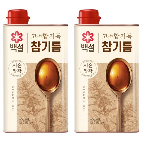 백설 고소함 가득 참기름, 450ml, 2개