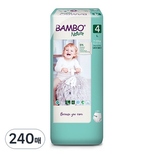 밤보네이처 대용량 팬티형 기저귀 남녀공용, 4단계, 240매