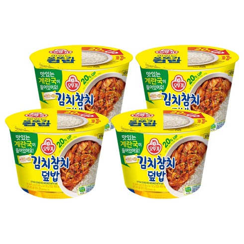 오뚜기 컵밥 김치참치덮밥+계란국, 4개, 315g