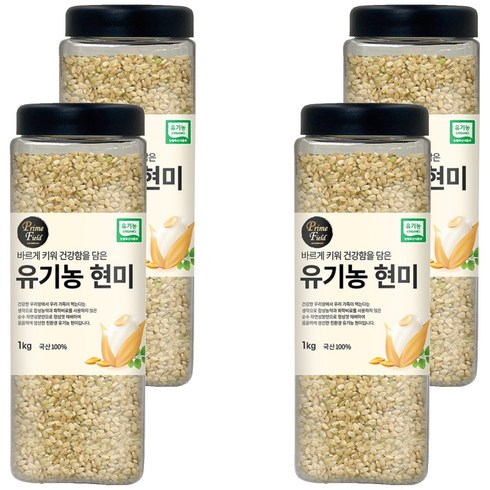 PrimeField 유기농 현미, 1kg, 4개