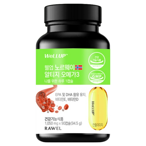 웰업 로엘 노르웨이 알티지 오메가3, 1개, 90정