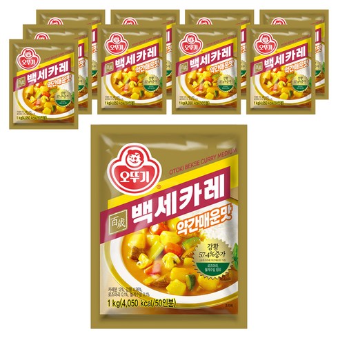 오뚜기 백세카레 약간매운맛, 1kg, 10개