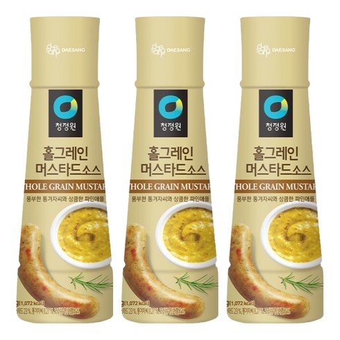 청정원 홀그레인 머스타드소스, 320g, 3개