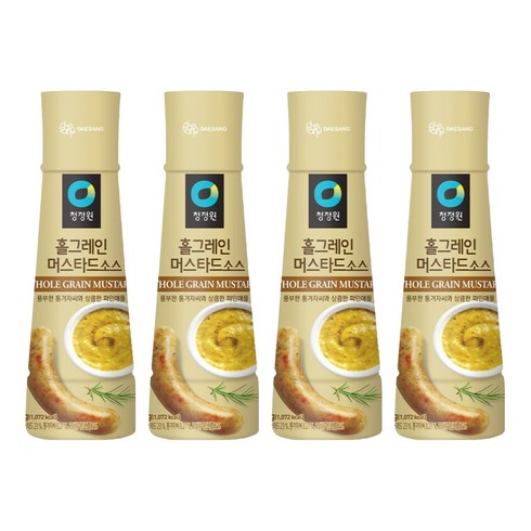 청정원 홀그레인 머스타드소스, 320g, 4개