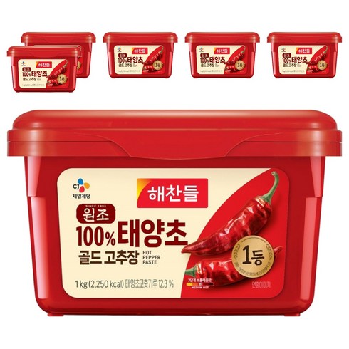 해찬들 태양초 골드 고추장, 1kg, 6개