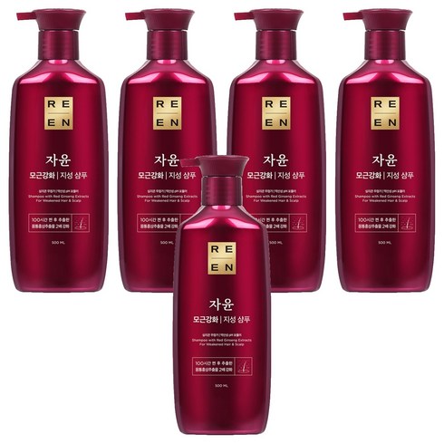 리엔 자윤 모근강화 지성 샴푸, 500ml, 5개
