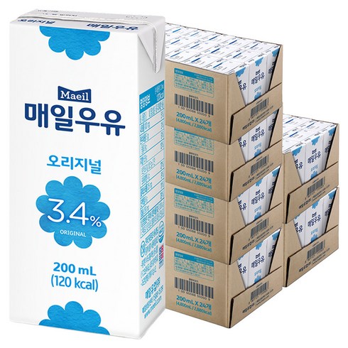 매일우유 오리지날 멸균우유, 200ml, 144개