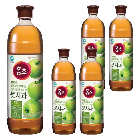 홍초 풋사과 식초, 1.5L, 5개
