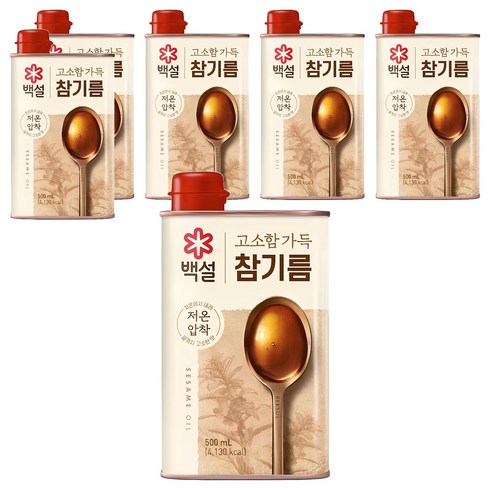 백설 고소함 가득 참기름, 500ml, 6개