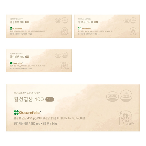 마미앤대디 활성엽산 400 미니 14g, 56정, 4개