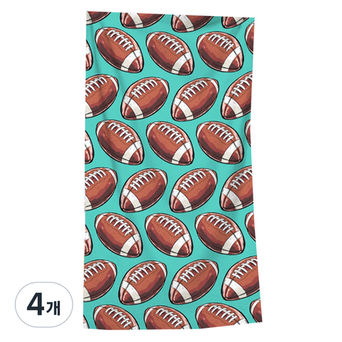 알로데 스포츠 디지털 여행 비치타월 70 x 140 cm, 08 그린럭비공, 4개