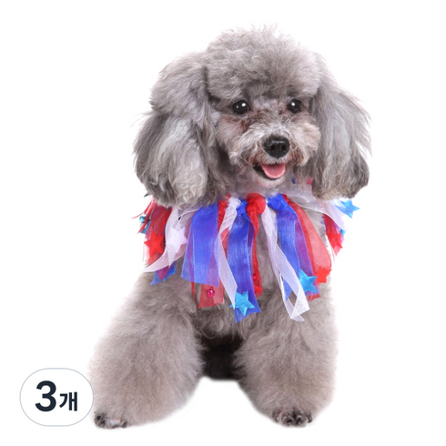 반려동물 할로윈 목걸이 장식 S, 프릴화이트블루, 3개