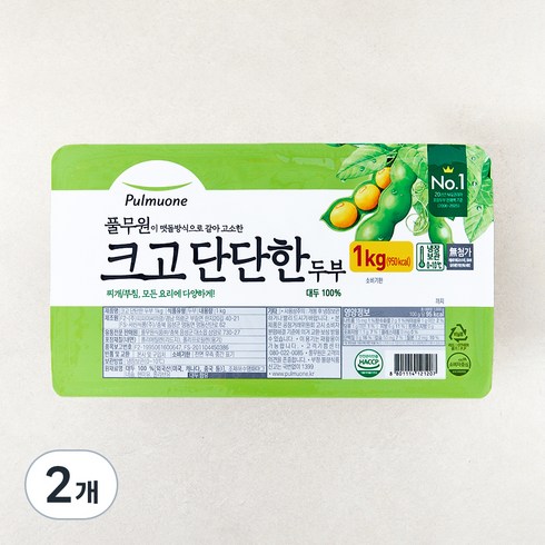풀무원 크고 단단한 두부, 1kg, 2개