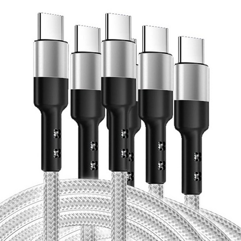 구스페리 단선방지 C타입 to C PD 초고속 충전케이블 60W, 2m, 화이트, 3개