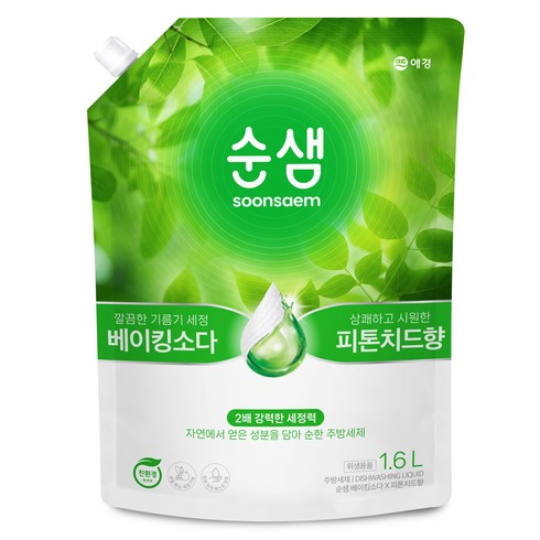순샘 베이킹소다 피톤치드 리필 세제, 1.6L, 1개