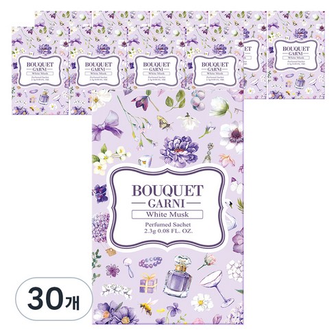 부케가르니 퍼퓸드 샤쉐 화이트머스크 본품, 2.3g, 30개