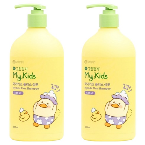 그린핑거 마이키즈 플러스 샴푸 복숭아향, 500ml, 2개