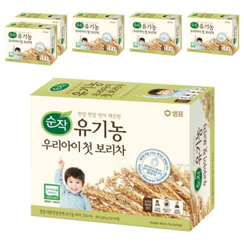 순작 유기농 우리아이 첫 보리차 티백, 8g, 20개입, 6개