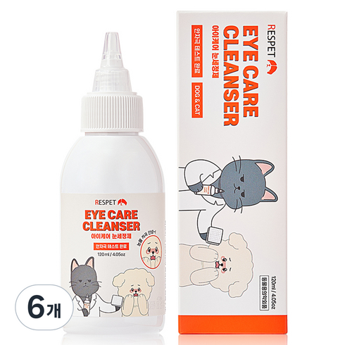 리스펫랩 반려동물 아이케어 눈세정제, 120ml, 6개