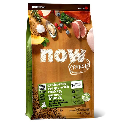 now 시니어 강아지 그레인프리 스몰브리드 건식사료, 칠면조, 2kg, 1개