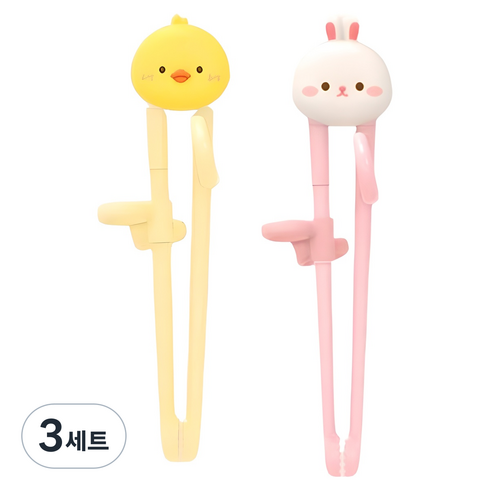 에디슨 프렌즈 아이 맞춤 젓가락 2종 세트 오른손용, 더기 + 래니, 3세트