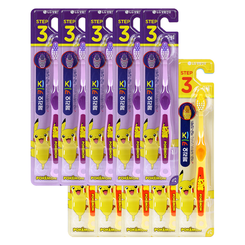 페리오 키즈 피카츄 스텝3 칫솔, 혼합색상, 10개입, 1개