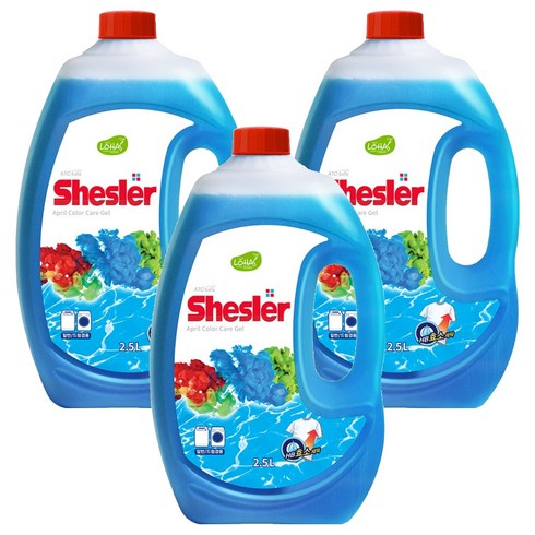 쉬슬러 액체세제 에이프릴 본품, 2.5L, 3개
