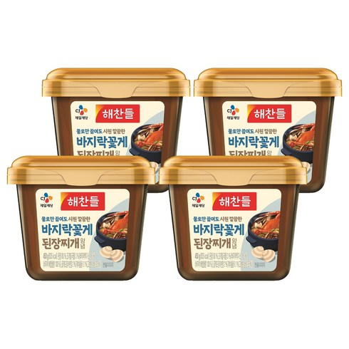 해찬들 물로만 끓여도 시원 깔끔한 바지락꽃게 된장찌개양념, 450g, 4개