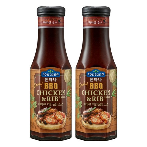 폰타나 스모키 비비큐 치킨 앤 립 소스, 285g, 2개