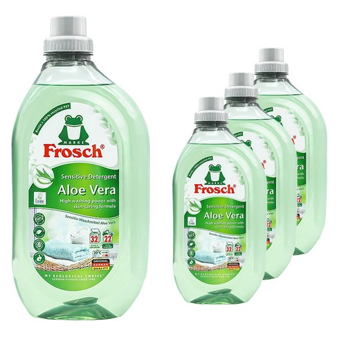 프로쉬 알로에베라 액상 세탁세제 본품, 1.5L, 4개
