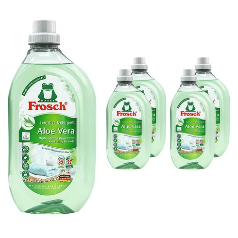프로쉬 알로에베라 액상 세탁세제 본품, 1.5L, 5개