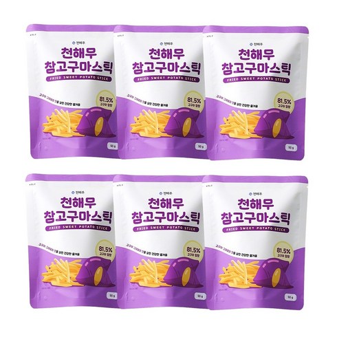 천해무 참 고구마 스틱, 50g, 6개