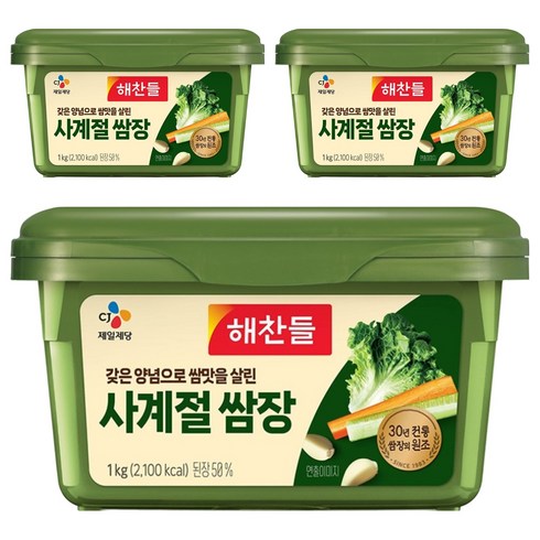 해찬들 사계절 쌈장, 1kg, 3개